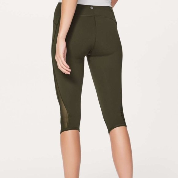 Lululemon Train Times Women's Crop Pants 17" Olive - Size 4 - Picture 3 of 6